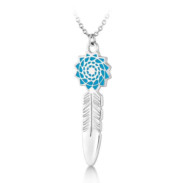 Pinecone Patchwork Birthstone Feather Pendant Only