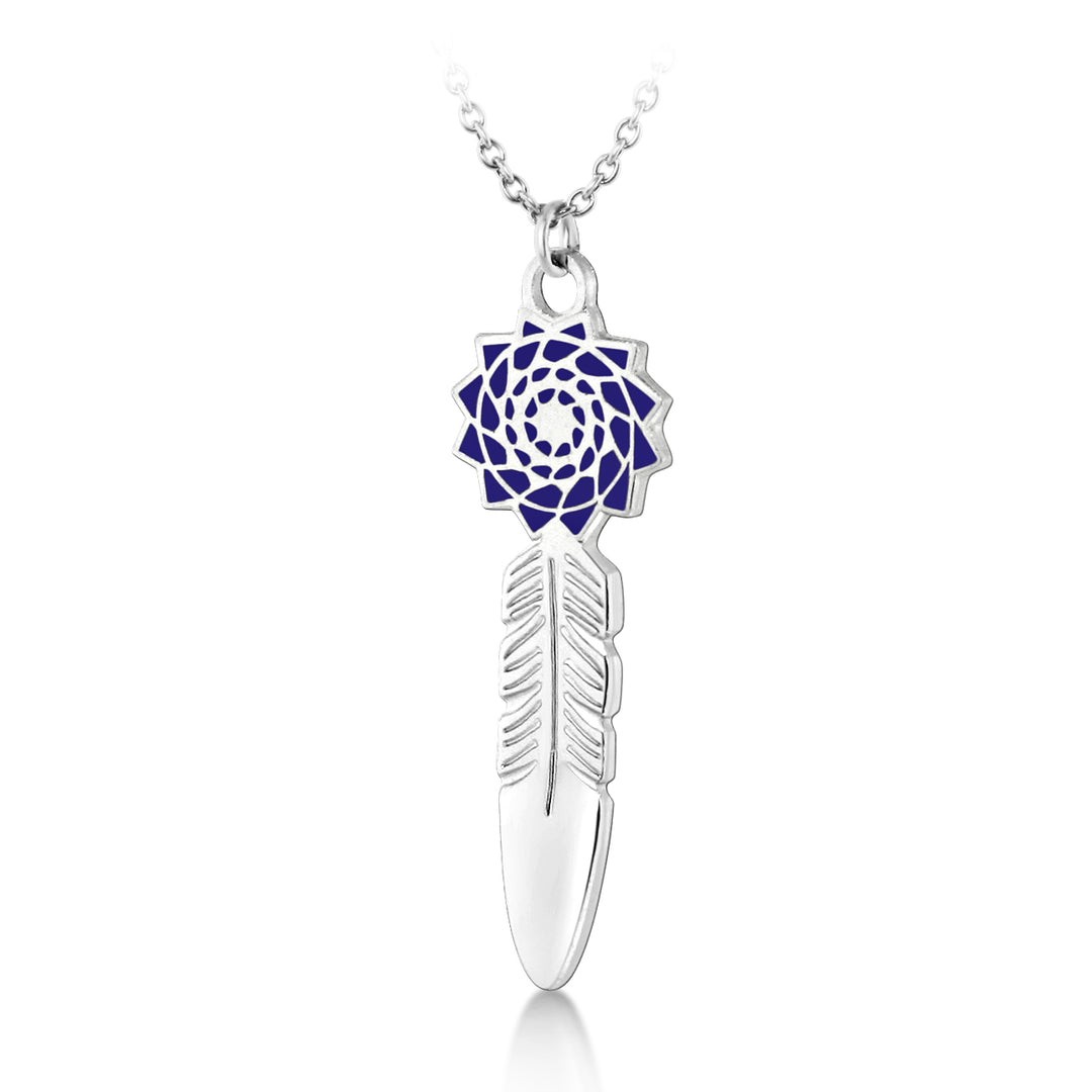 Pinecone Patchwork Birthstone Feather Pendant Only