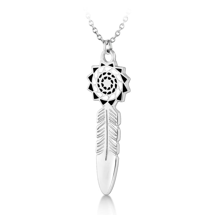 Pinecone Patchwork Birthstone Feather Pendant w/18 Necklace