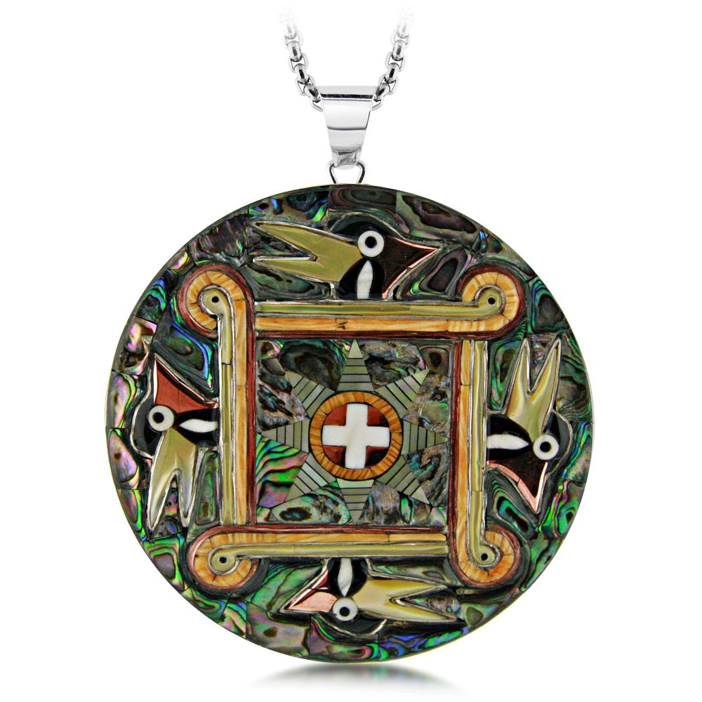 Southeastern Ancient Woodpecker Medallion/Gorget-LumbeeJewelry.com