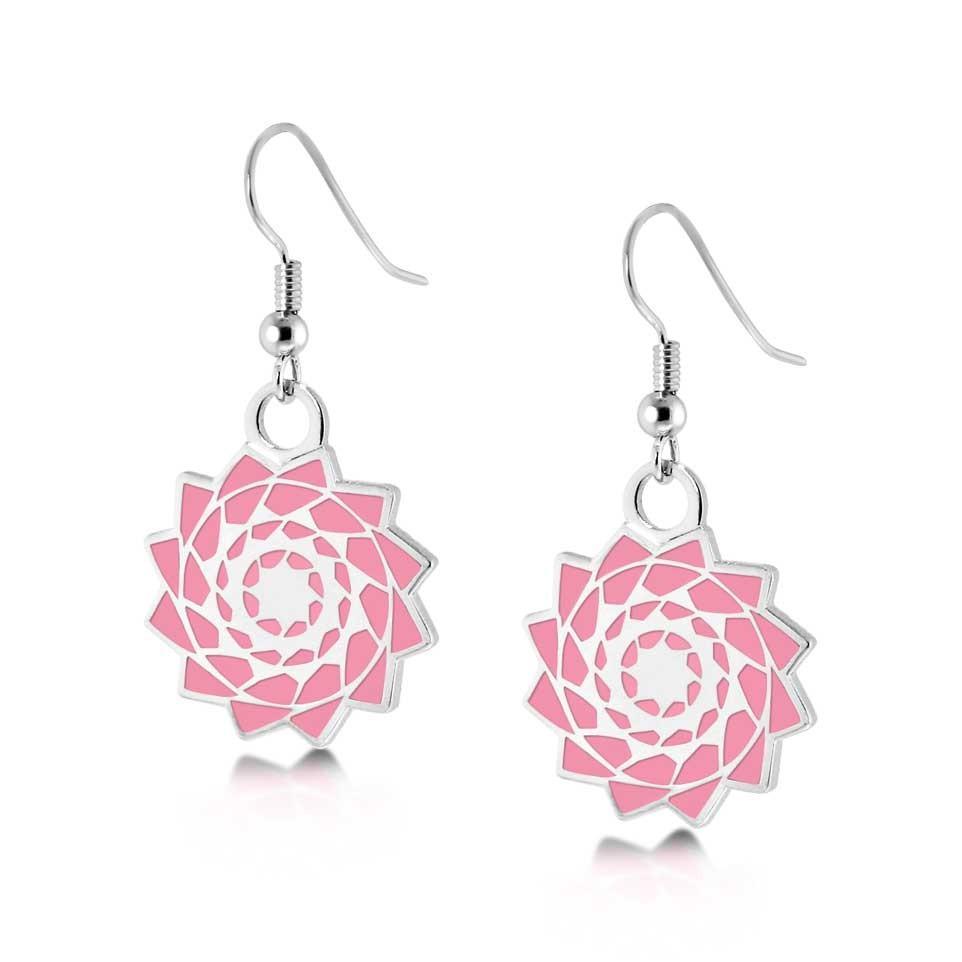 Pinecone Patchwork Earring (Pink) Original 20mm - LumbeeJewelry.com