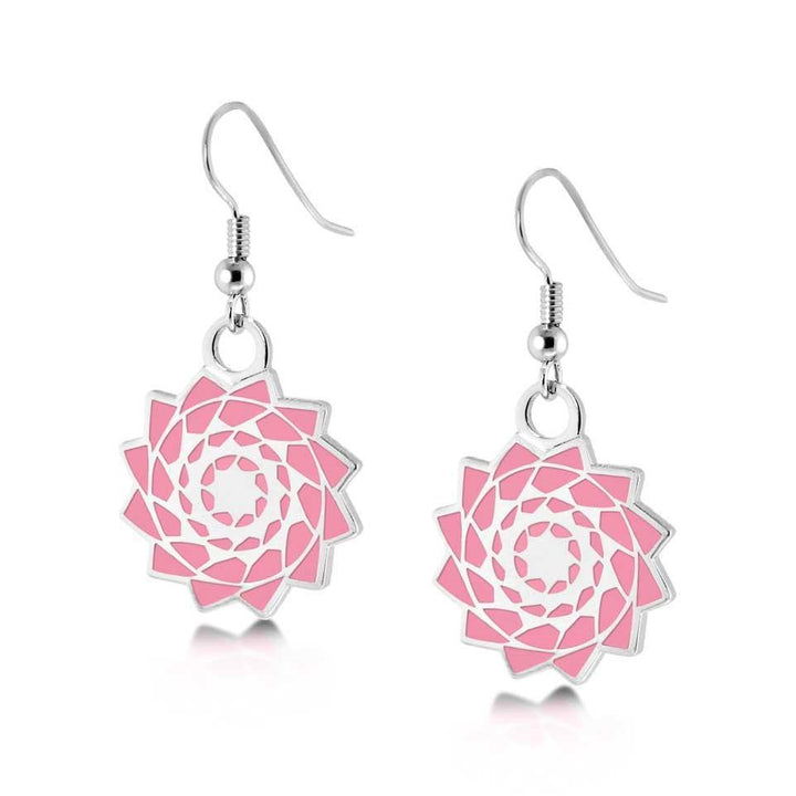 Pinecone Patchwork Earring (Pink) Original 20mm - LumbeeJewelry.com