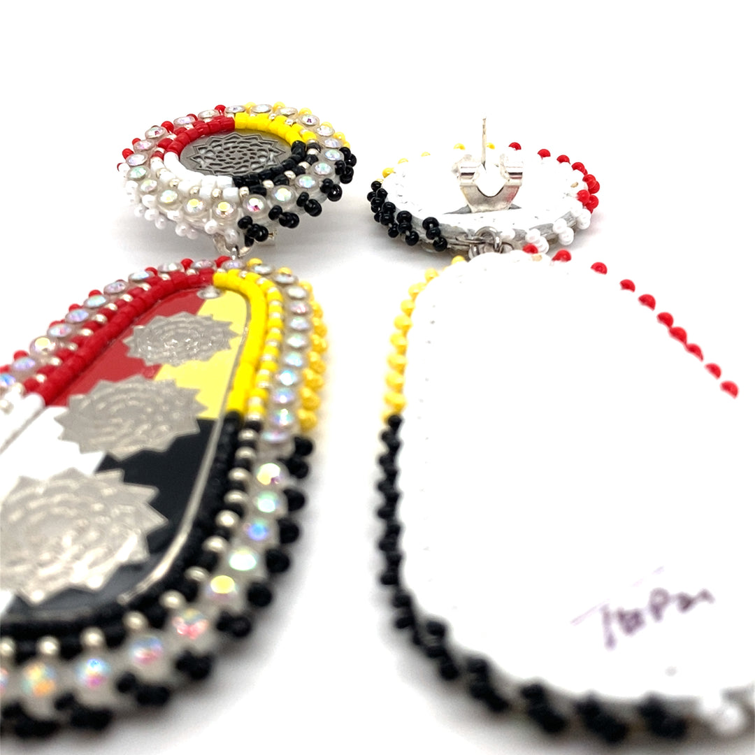 Hand Beaded Double Earrings Tribal-LumbeeJewelry.com