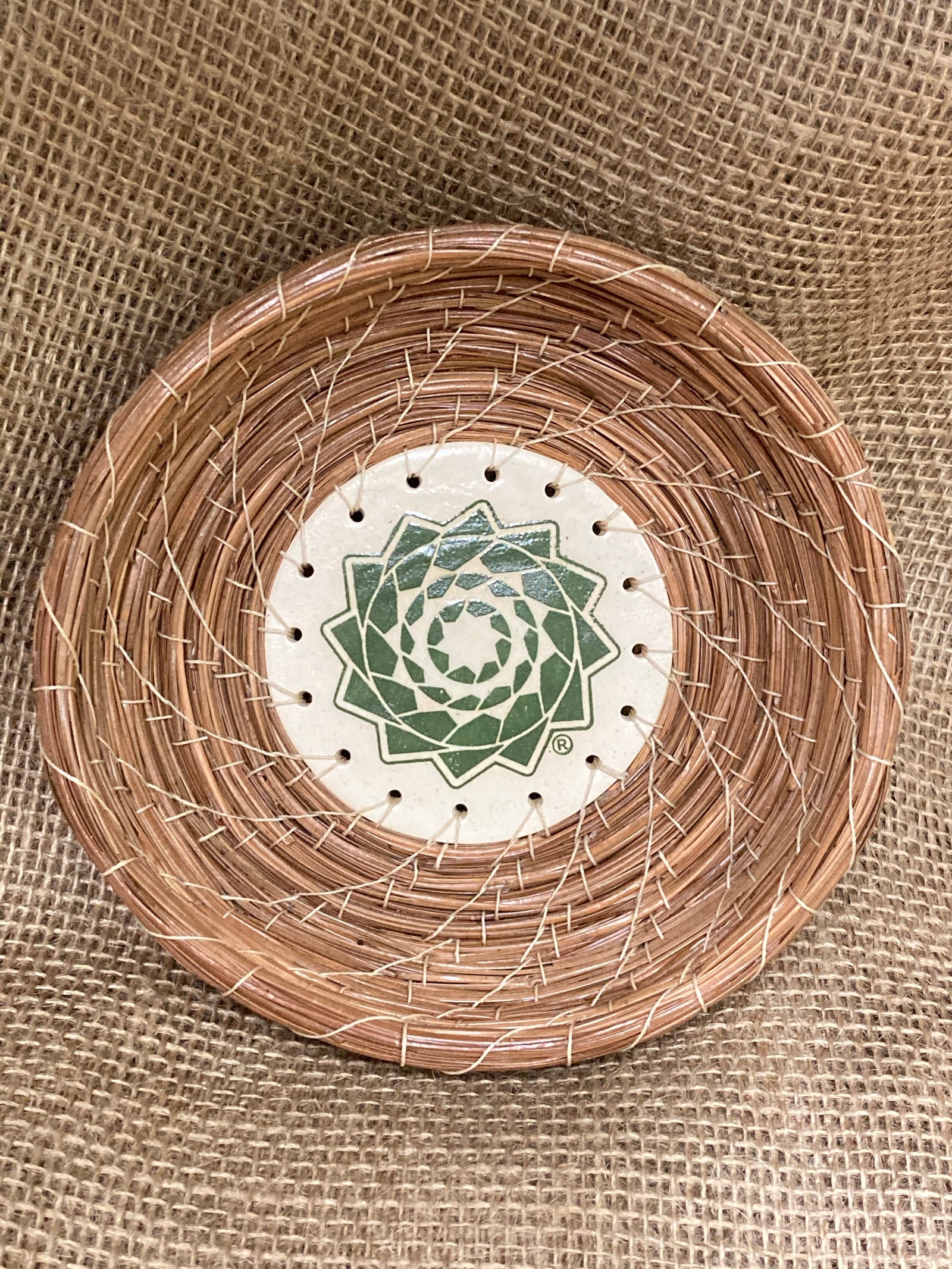 Medium Pinecone Patchwork Basket Forest Green-LumbeeJewelry.com