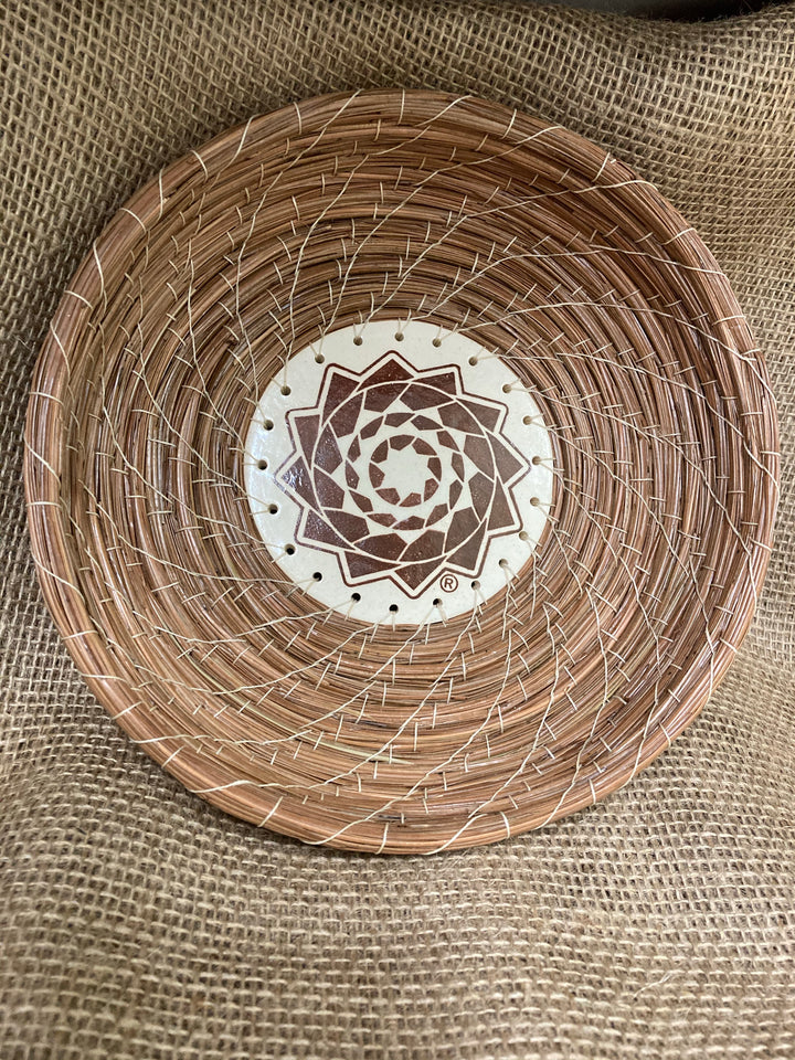 Large Pinecone Patchwork Basket Walnut-LumbeeJewelry.com