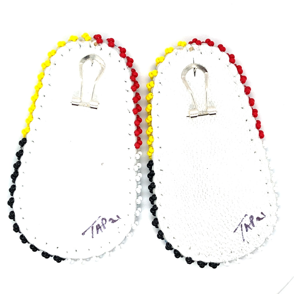 Hand Beaded Earrings Slab Tribal-LumbeeJewelry.com