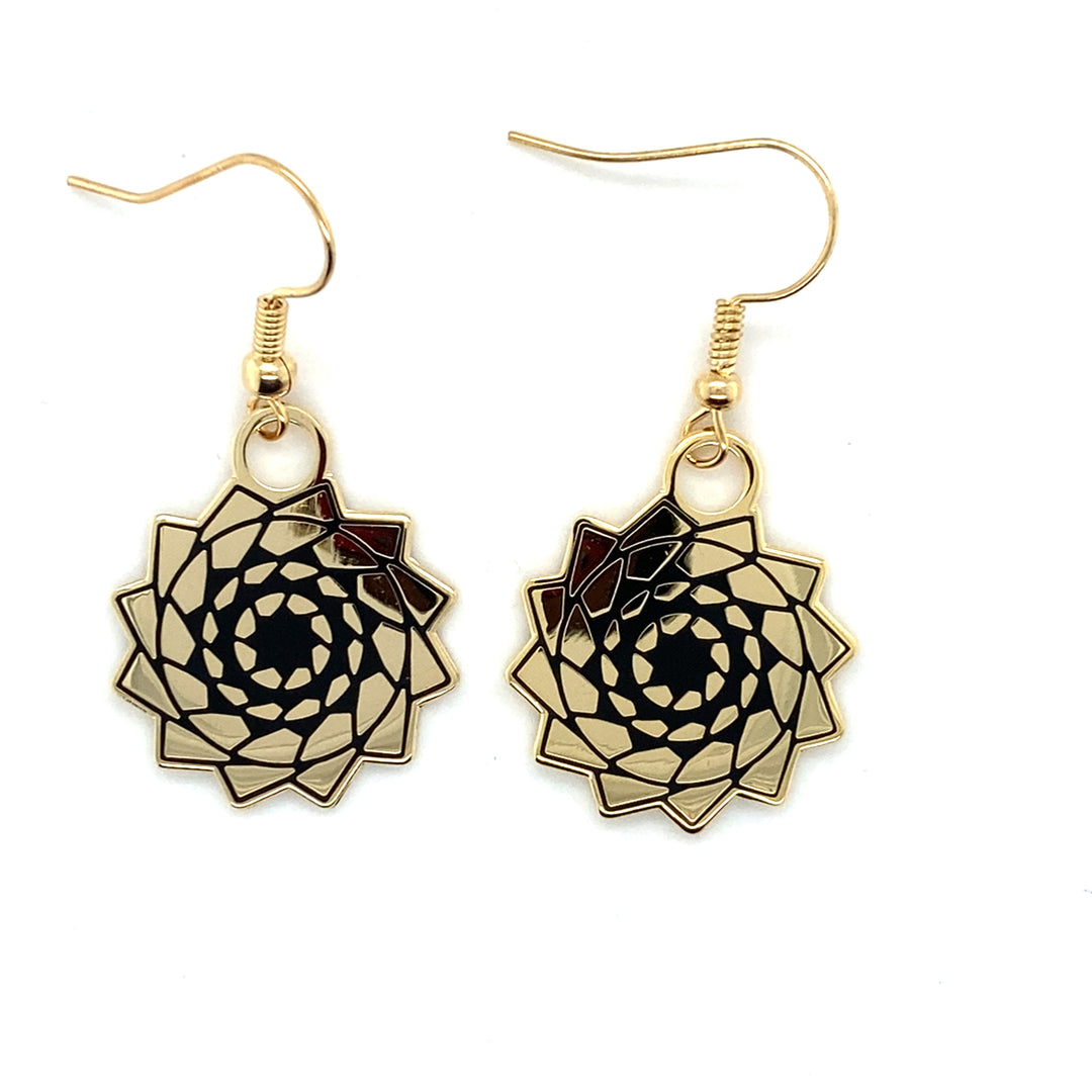 Pinecone Patchwork Earring - Gold Tone Original 20mm