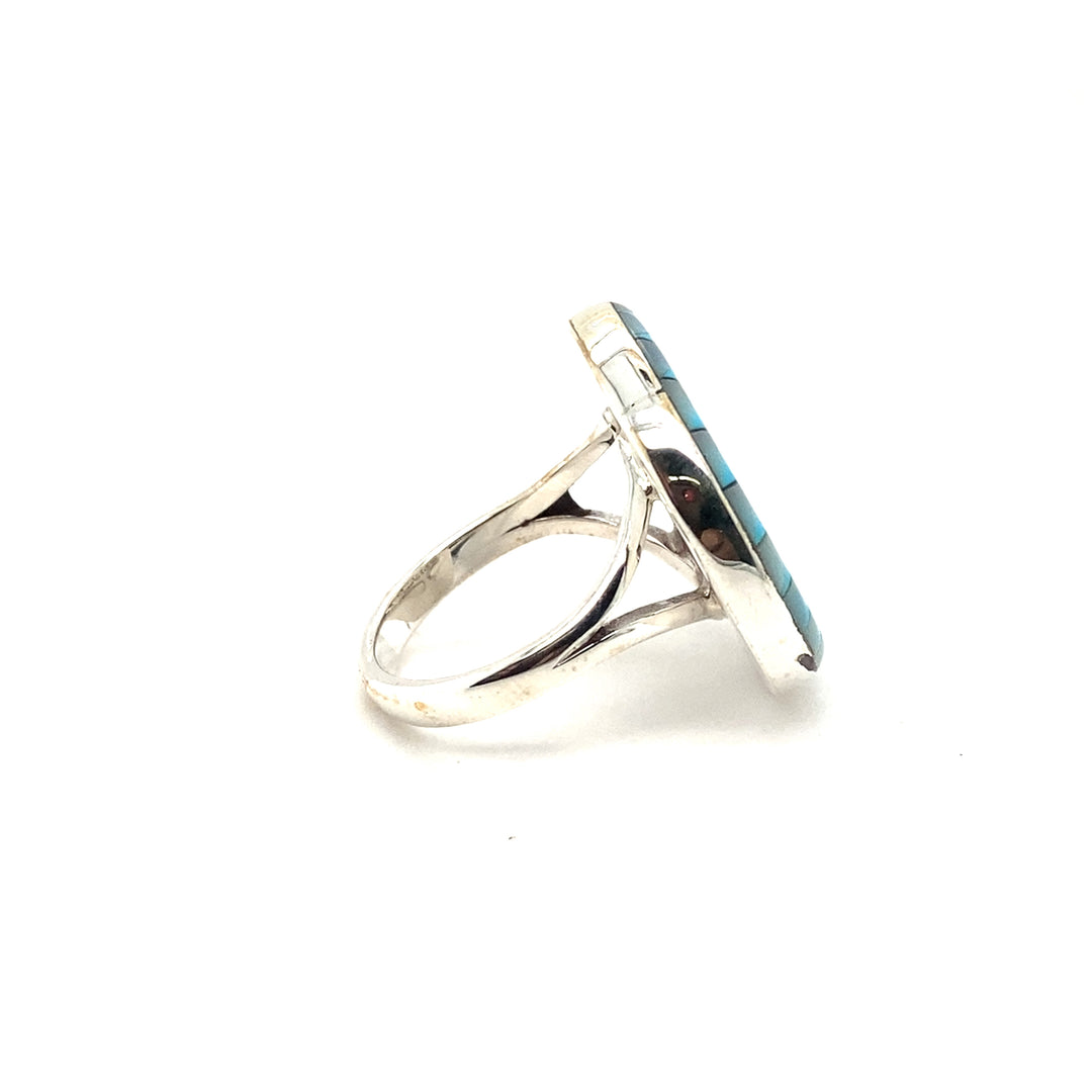 Pinecone Patchwork Inlay Turquoise Ring