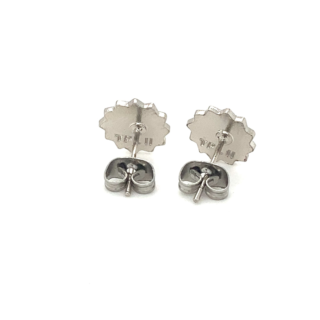 Pinecone Patchwork Black White Studs/Earring Small 10mm-LumbeeJewelry.com