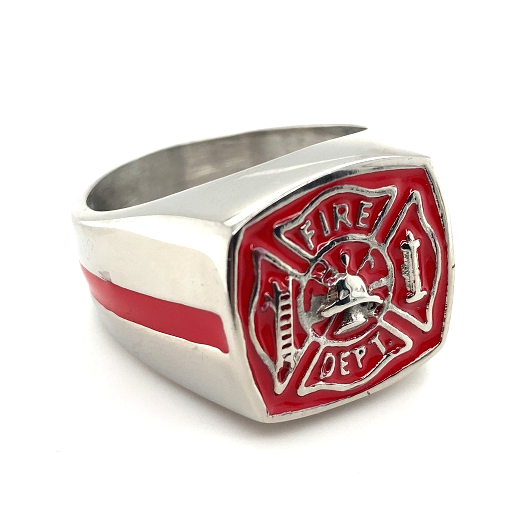 Firefighter Ring Firemen Red Top Fireman