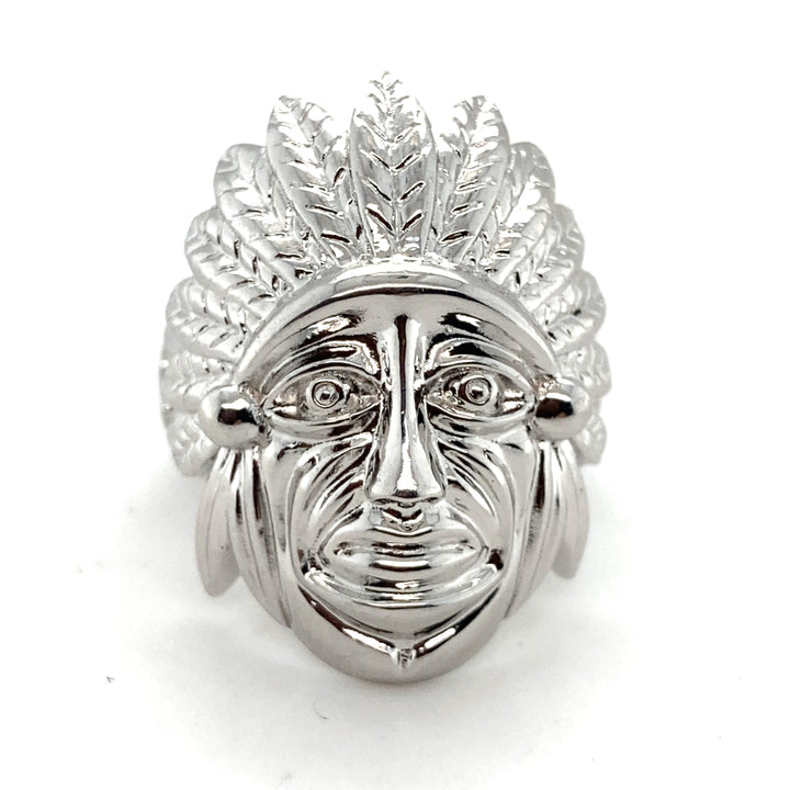 Sterling Silver Gents/Mens Indian Head Ring.