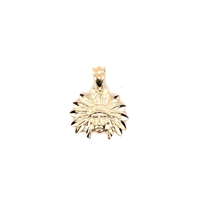 10K SMALL INDIAN HEAD CHARM Gold PENS&P04355C