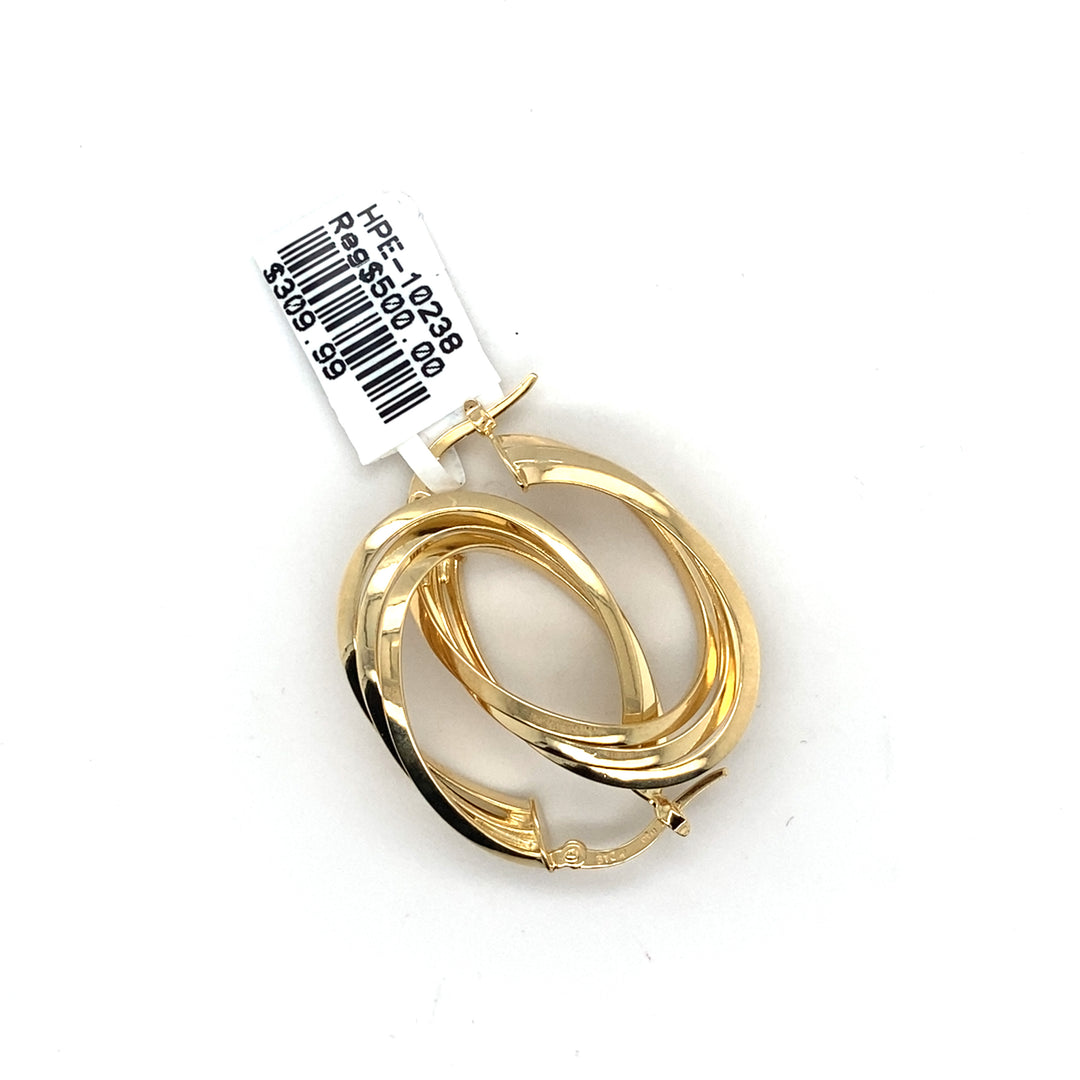 10k Twist Oval Hoop Earring