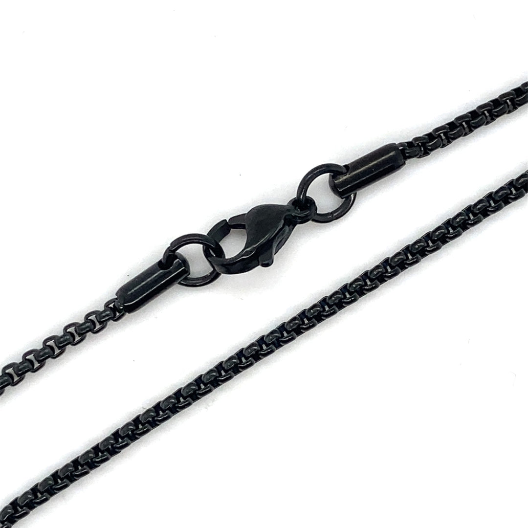 2mm 18inch Black Rolo Stainless Chain Necklace