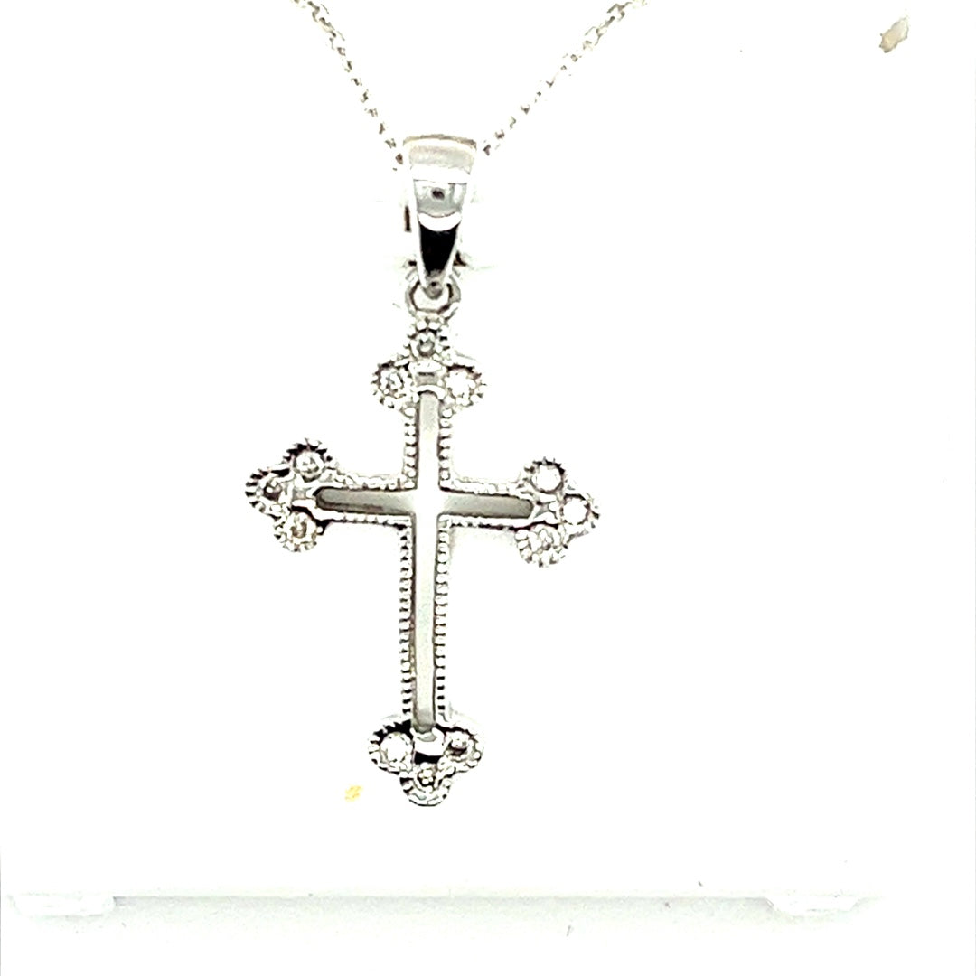 14kw Diamond Cross 18inch necklace