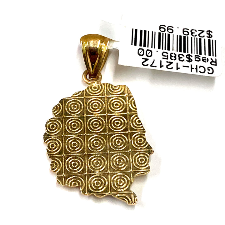 10kt Gold Indian Head Charm small Pendant-LumbeeJewelry.com