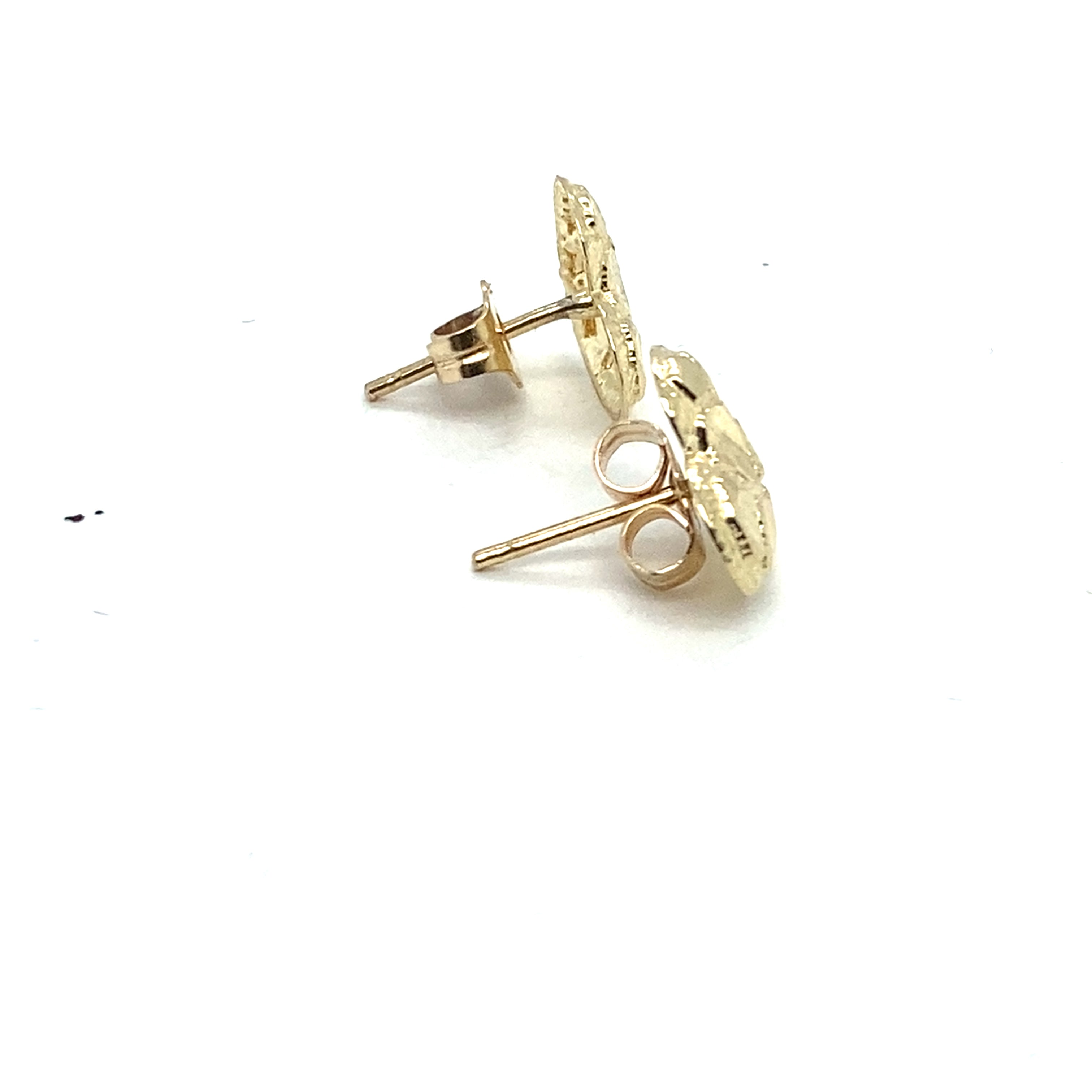 10K GOLD NUGGET HEART EARRINGS. 10MM hotsell