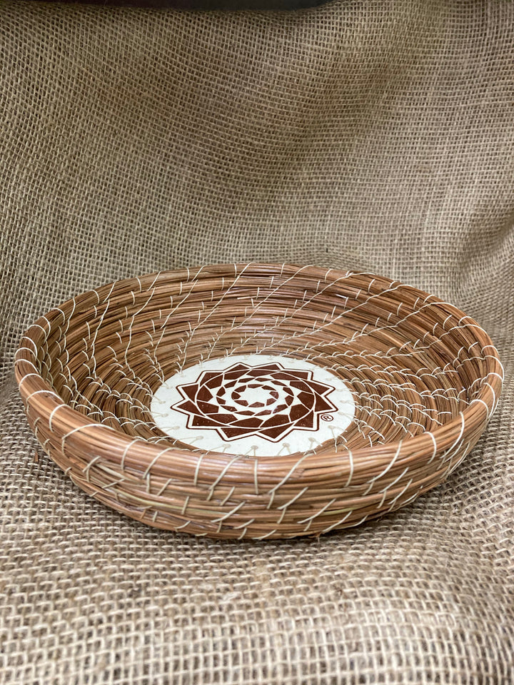 Large Pinecone Patchwork Basket Walnut-LumbeeJewelry.com