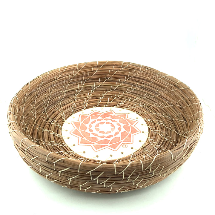 Large Pinecone Patchwork Basket Rose