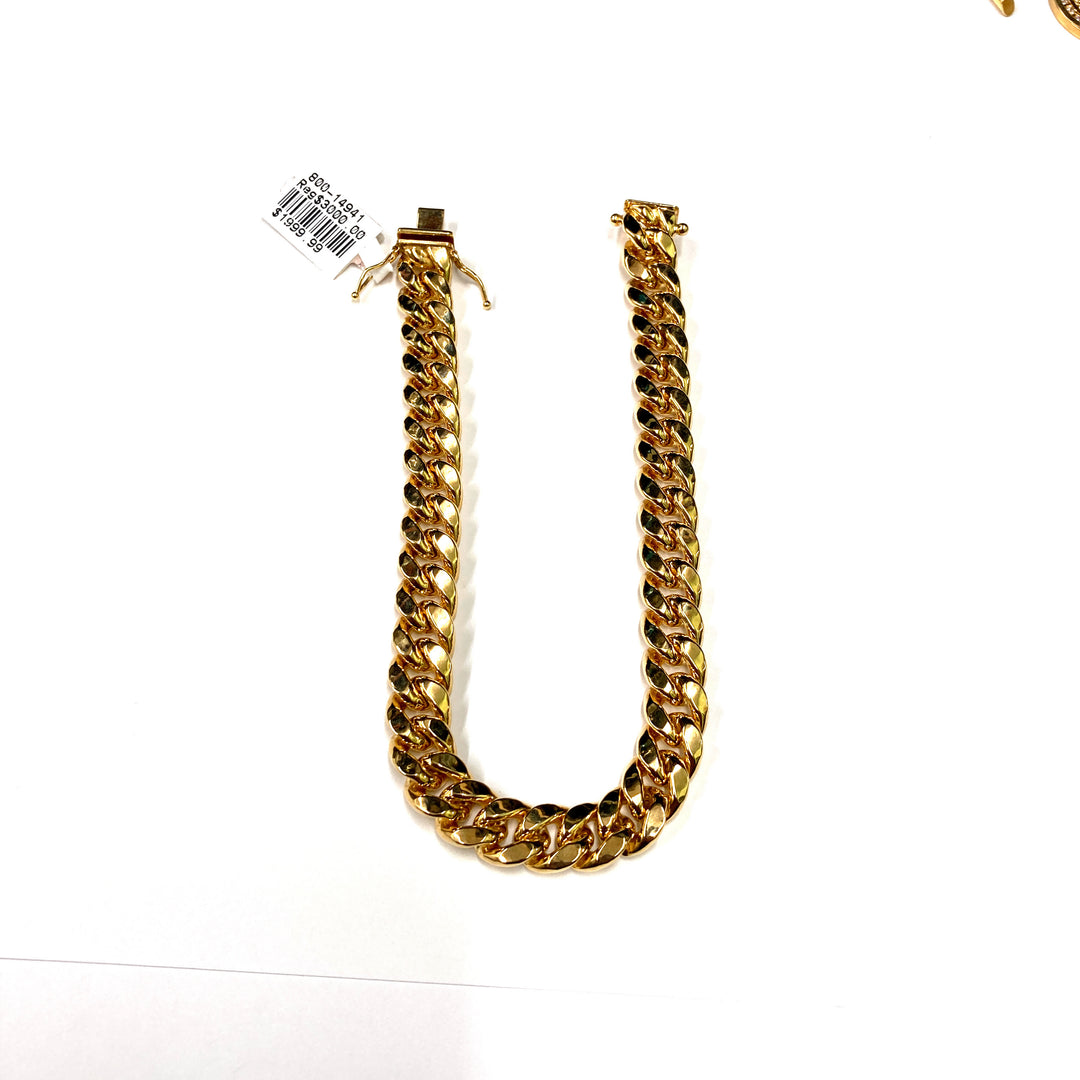 10kt Gold Cuban Link 9mm Bracelet-LumbeeJewelry.com