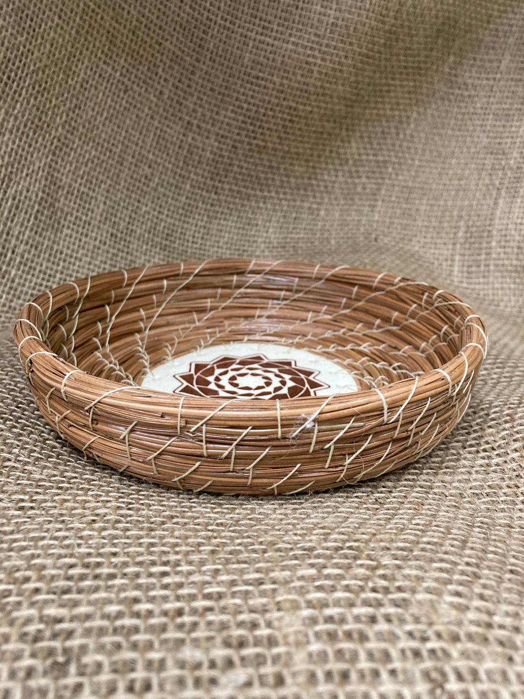 Medium Pinecone Patchwork Basket Walnut-LumbeeJewelry.com