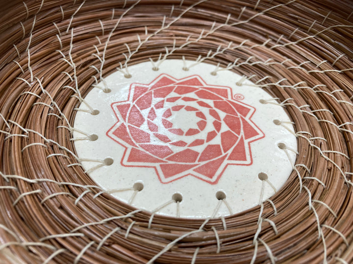 Medium Pinecone Patchwork Basket Rose-LumbeeJewelry.com