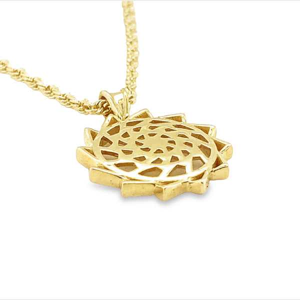 10k Gold Pinecone Patchwork Pendant Charm 15mm (necklace not included)