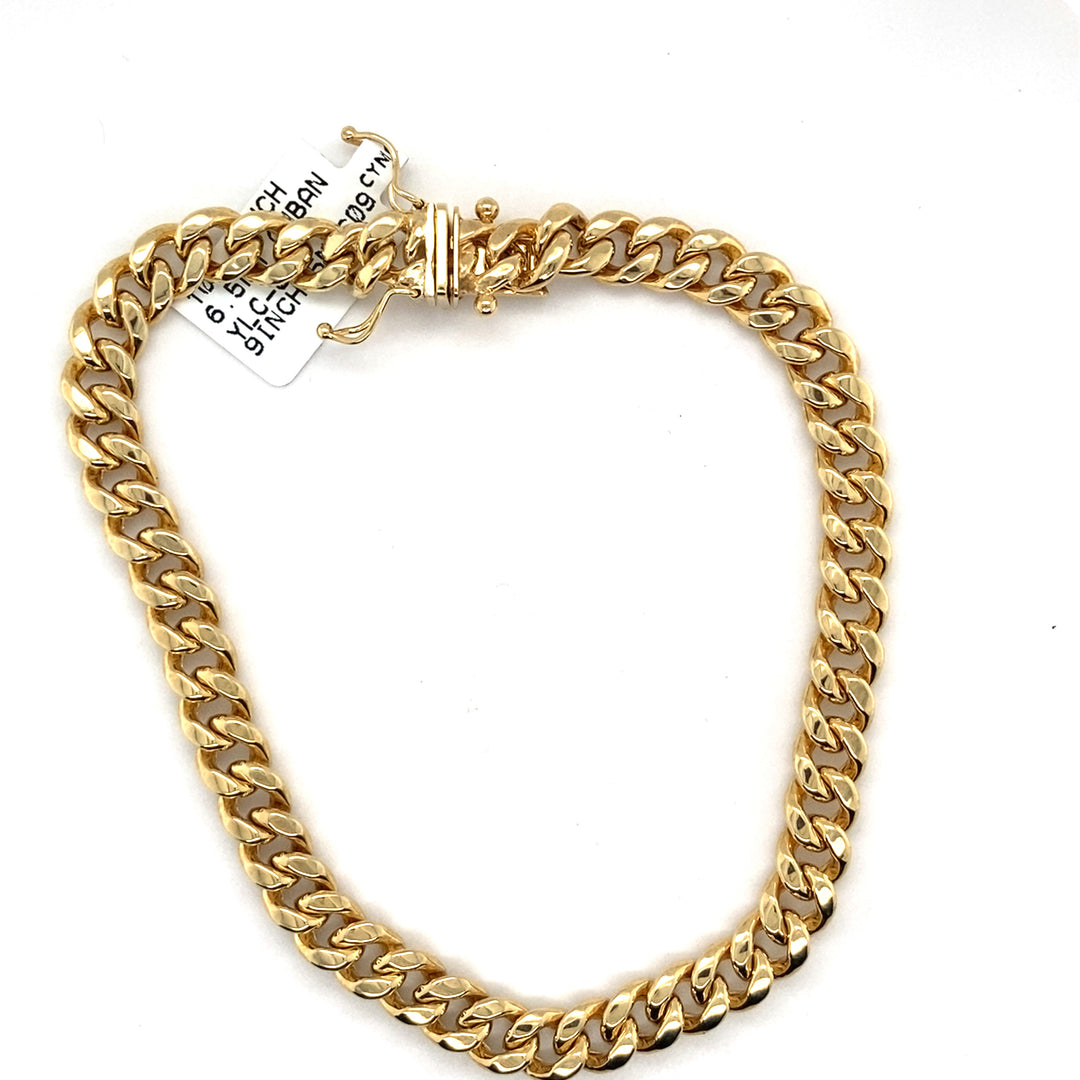 10k Cuban 6.5mm 9 Inch Bracelet