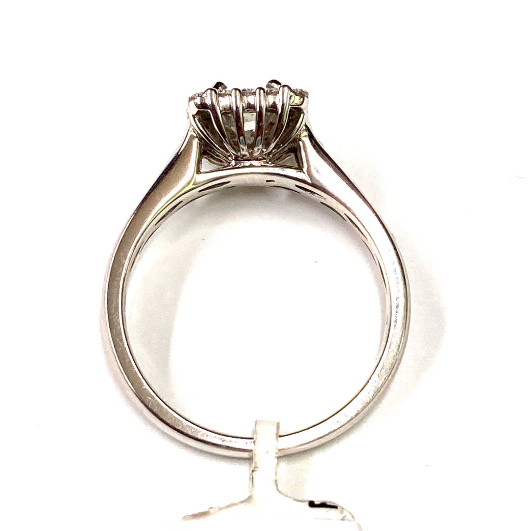 14kt White Gold Engagement Ring .75Ct Princess-LumbeeJewelry.com