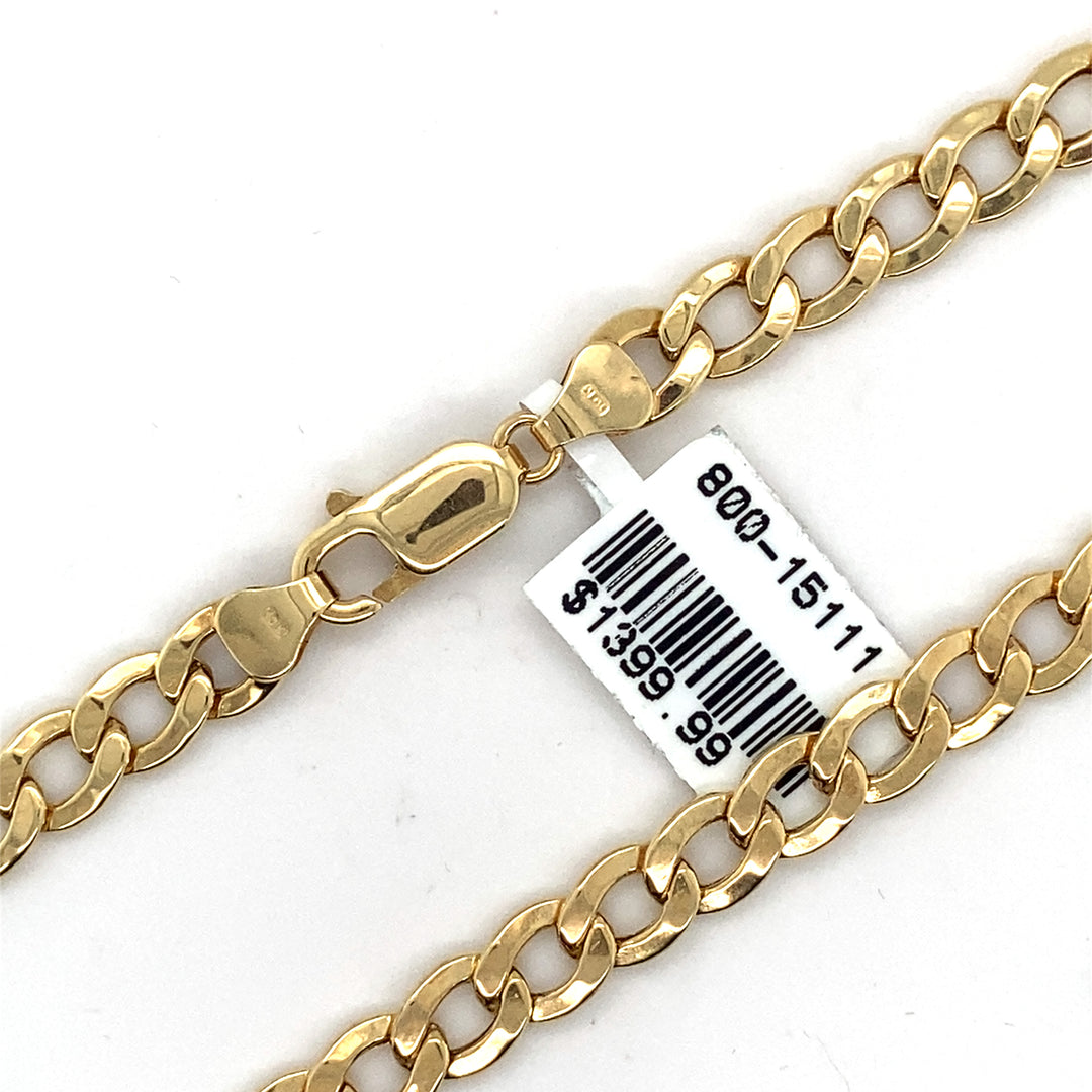 10k 6mm Curb Link Necklace 22 Inch