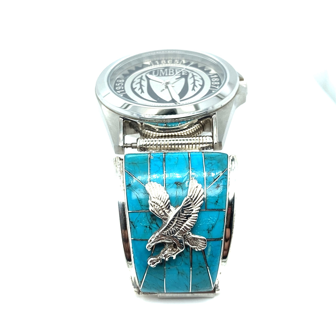 Inlay Gents Citizen Watch Turquoise Sterling Eagle