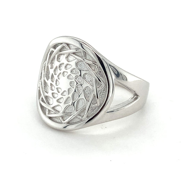 Pinecone Patchwork Thankful Ring Sterling