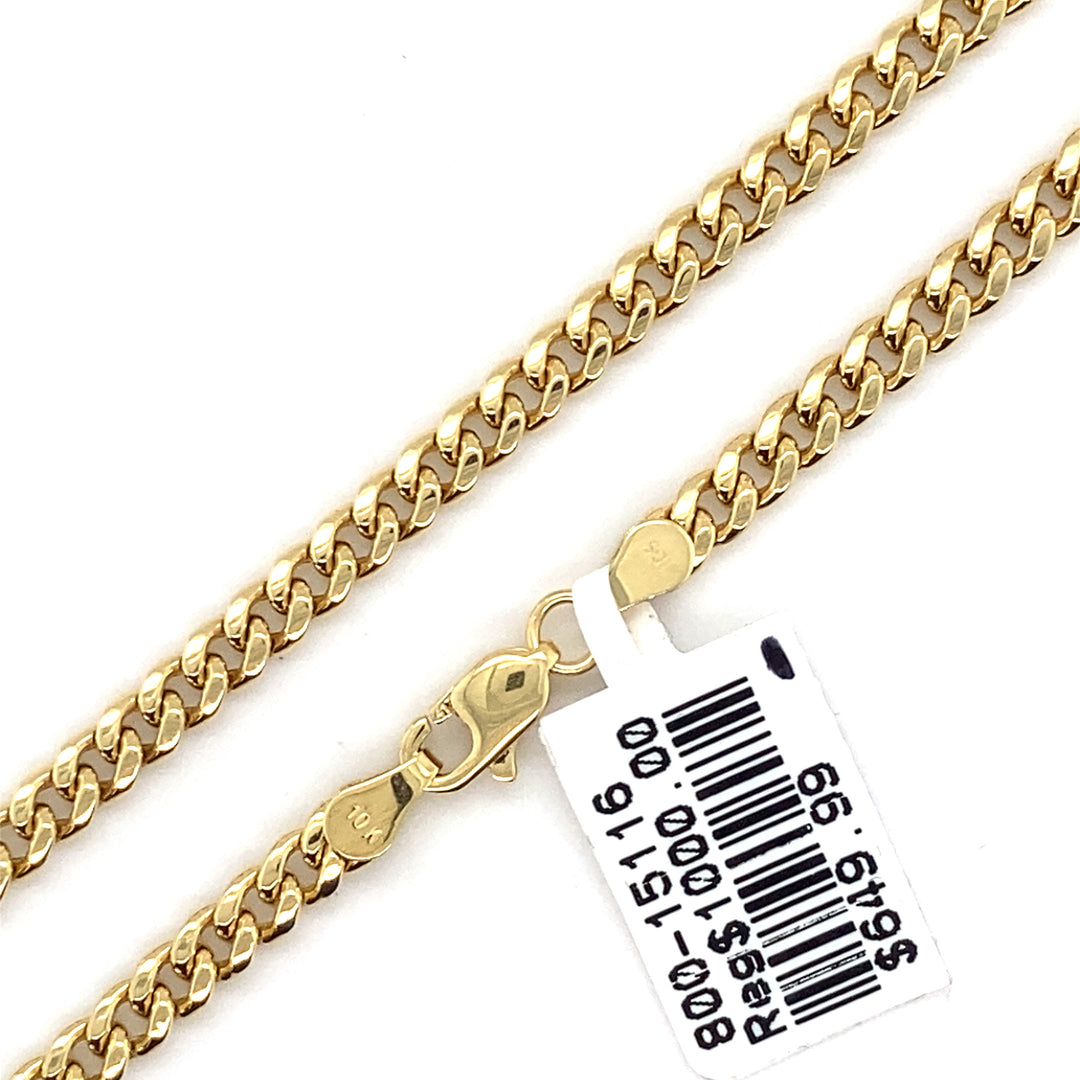 10K 3.5MM CURB LINK NECKLACE 18INCH