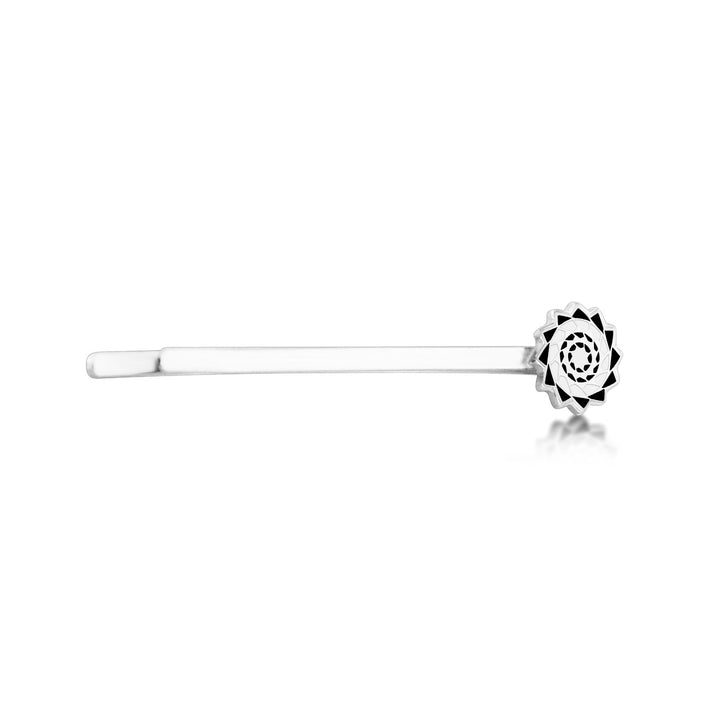 Pinecone Patchwork Hairpin (Black/White)