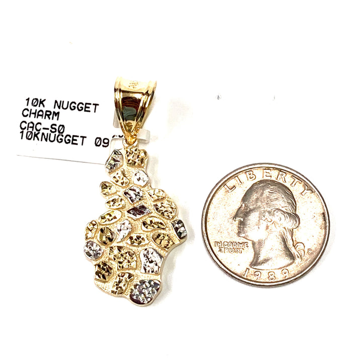 10kt Gold Nugget Charm Pendant-LumbeeJewelry.com