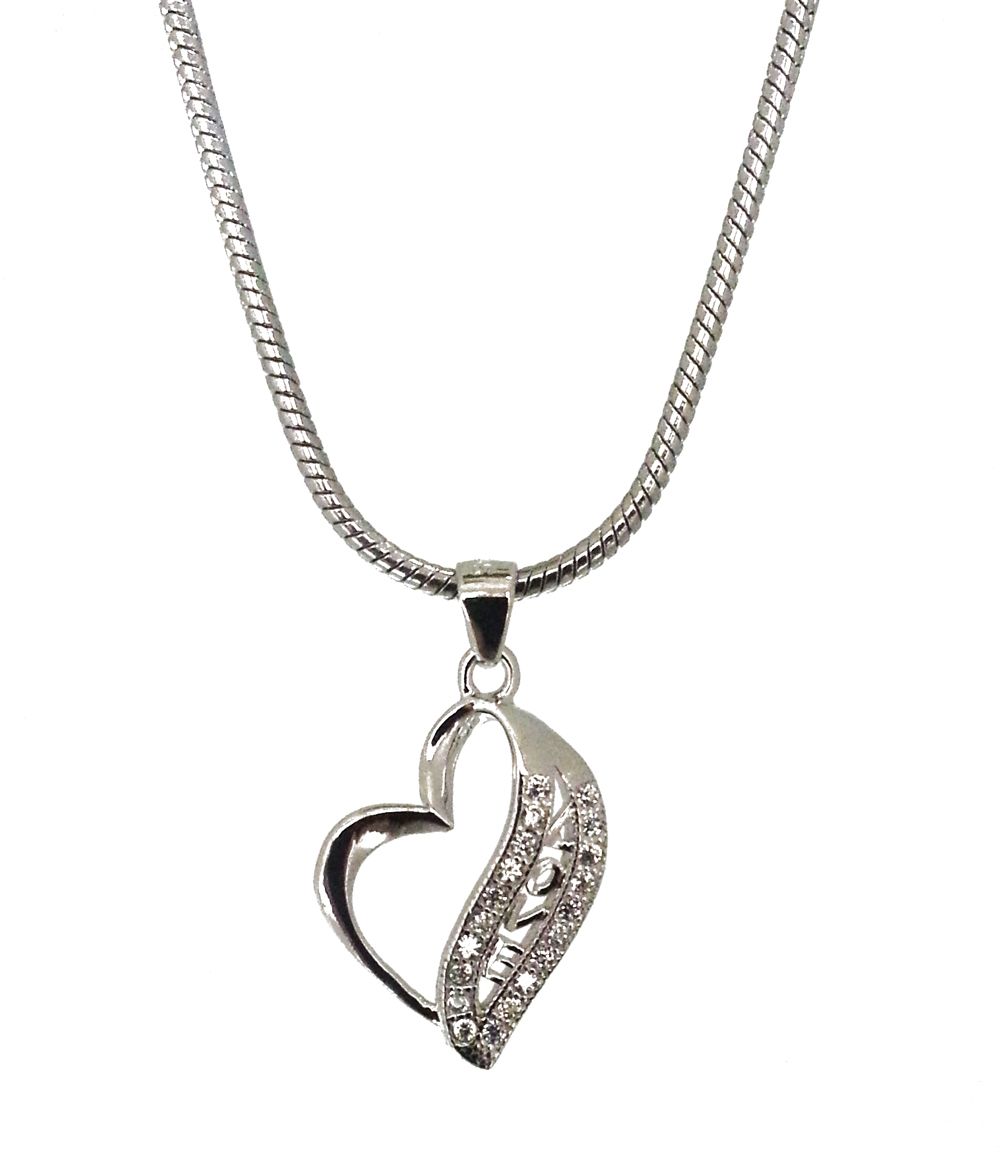 Love Heart Pendant w/necklace-LumbeeJewelry.com