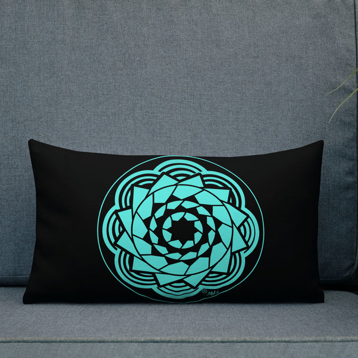 Pinecone Patchwork Premium Pillow Black / Teal