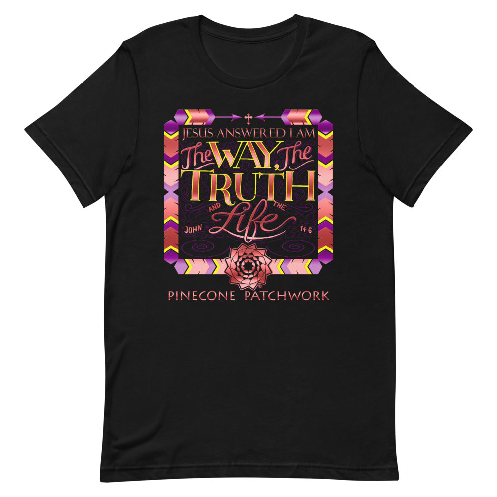 Pinecone Patchwork Premium | Bella T-Shirt Jesus