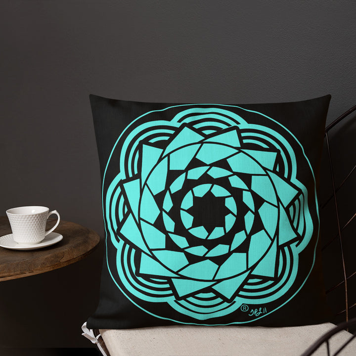 Pinecone Patchwork Premium Pillow Black / Teal