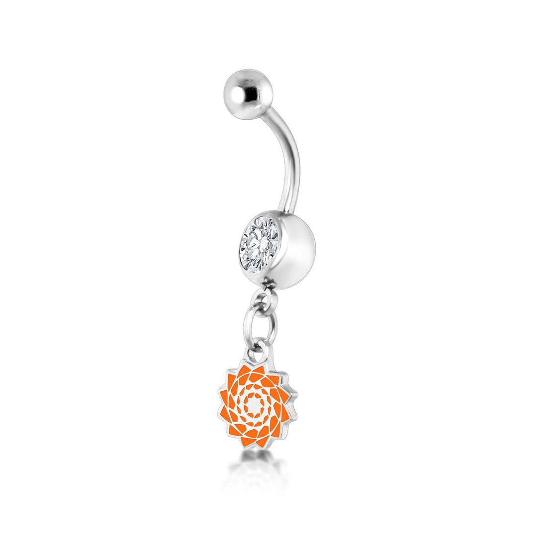 Pinecone Patchwork Belly Ring (Orange)-LumbeeJewelry.com