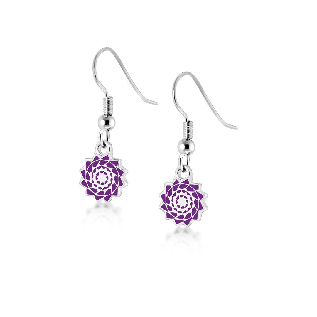 Pinecone Patchwork Children Earring (Purple)-LumbeeJewelry.com