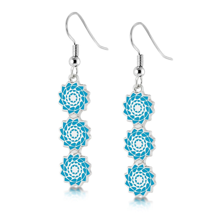 Pinecone Patchwork Trinity Earring (Turquoise)-LumbeeJewelry.com