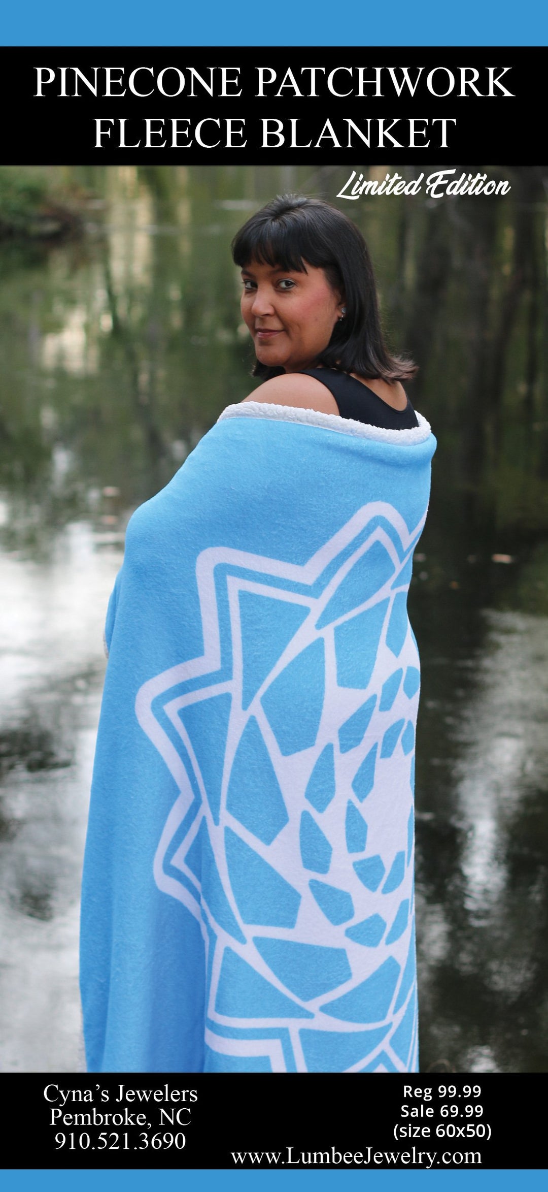 Pinecone Patchwork Blanket Turquoise-LumbeeJewelry.com