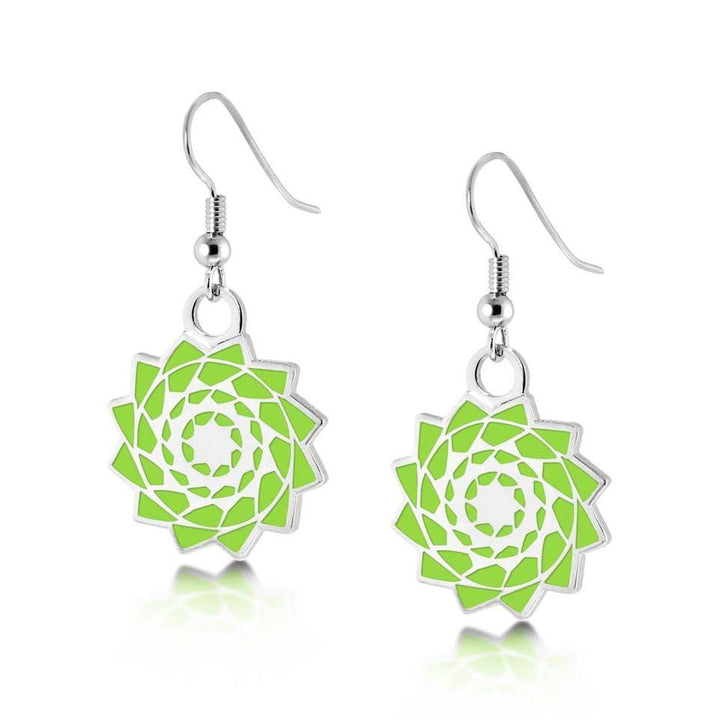 Pinecone Patchwork Earring (Lime Green)-LumbeeJewelry.com