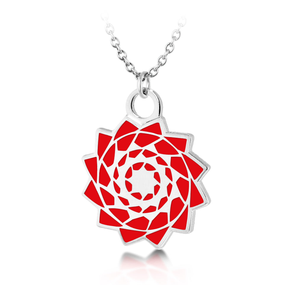 Pinecone Patchwork Pendant (Red) - LumbeeJewelry.com