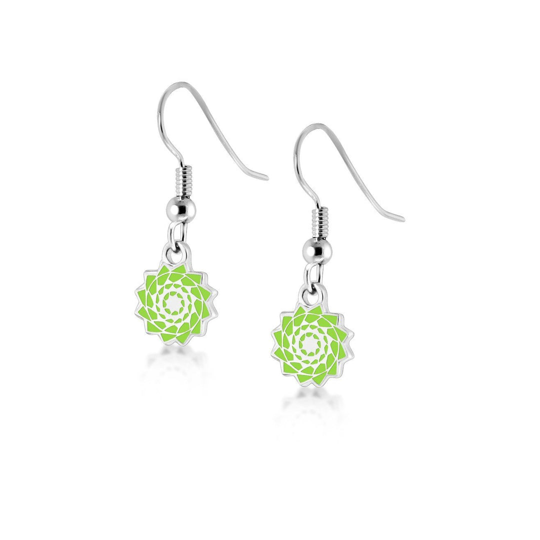 Pinecone Patchwork Children Earring (Lime Green)-LumbeeJewelry.com