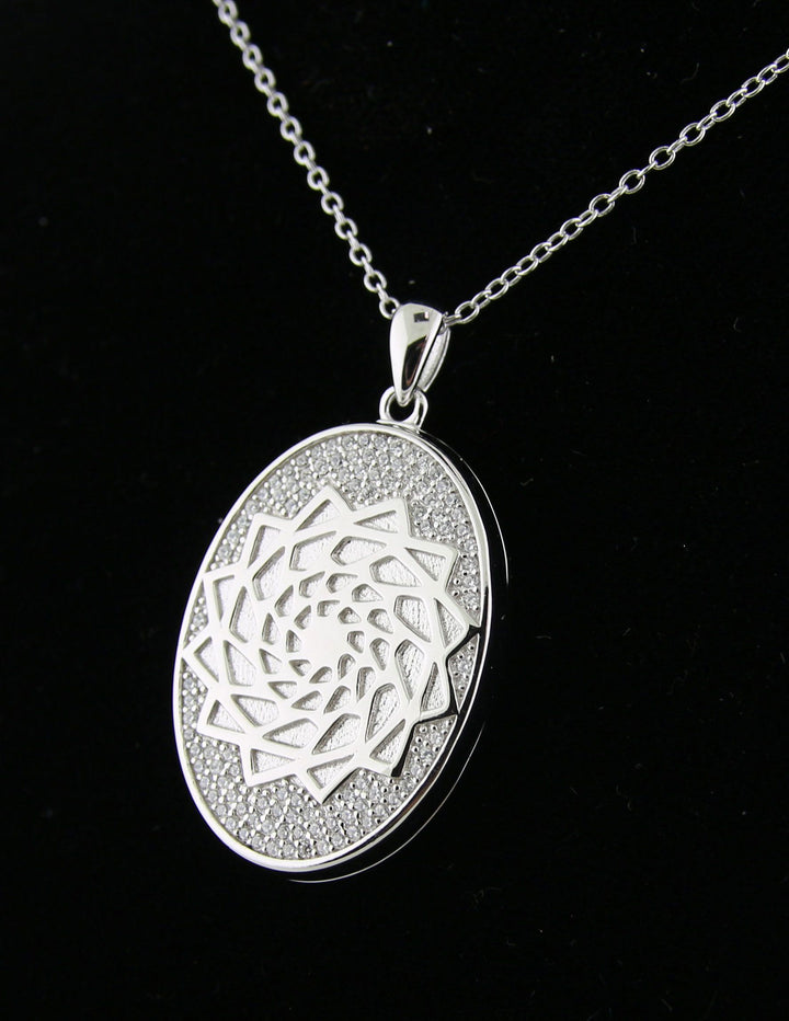 Pinecone Patchwork Locket Oval Sterling-LumbeeJewelry.com