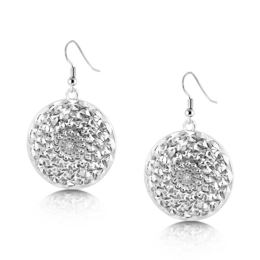 Carolina Pinecone Med. Earring (Clear Crystal)-LumbeeJewelry.com