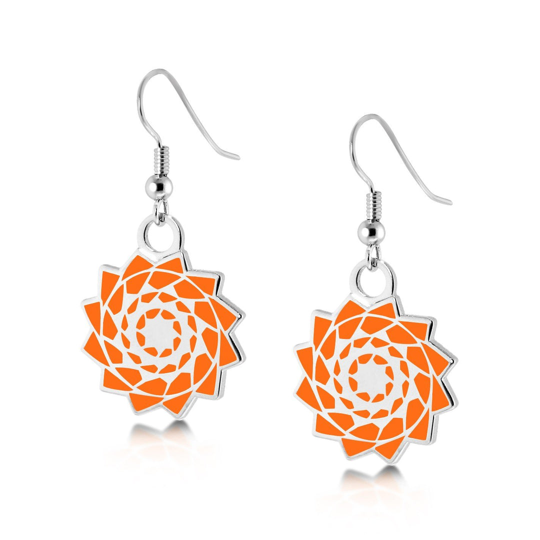 Pinecone Patchwork Earring (Orange)-LumbeeJewelry.com