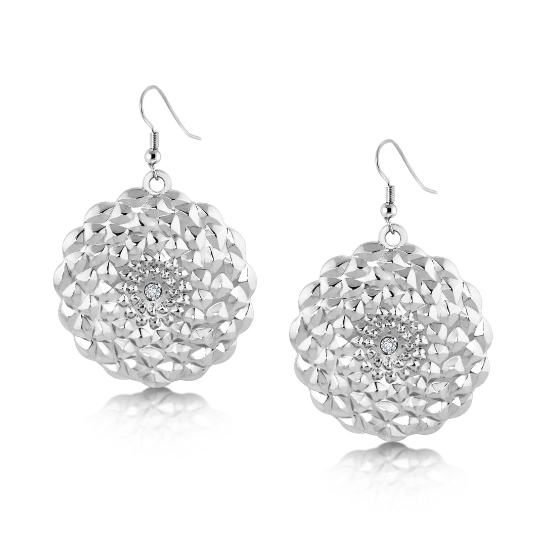 Carolina Pinecone Lg. Earring (Clear Crystal)-LumbeeJewelry.com